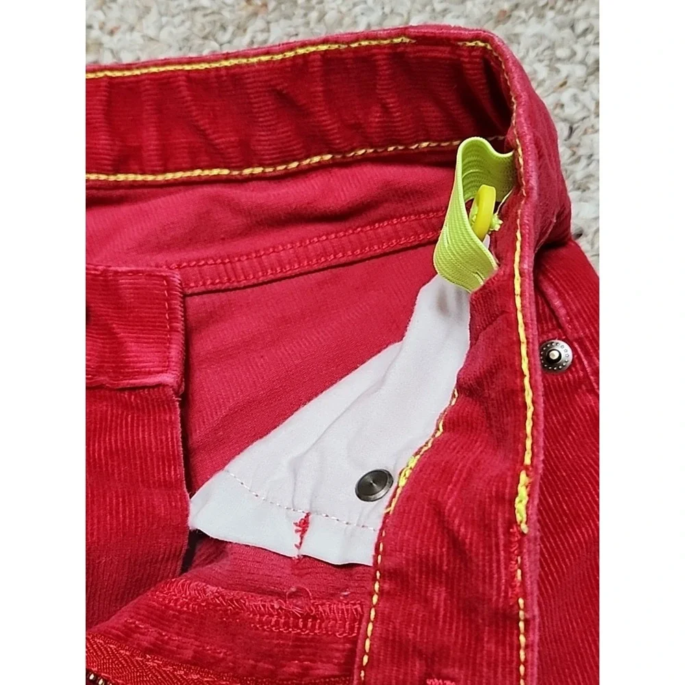 J.Crew Crewcuts Stretch Corduroy Pants Cords Size 12 Red Zip Fly Adjustable